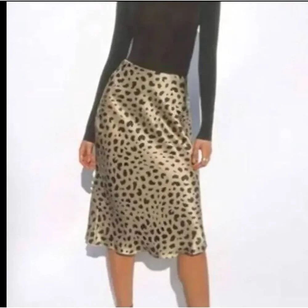 Realisation Par Naomi Wild Things Silk Midi Skirt  Sz XXS